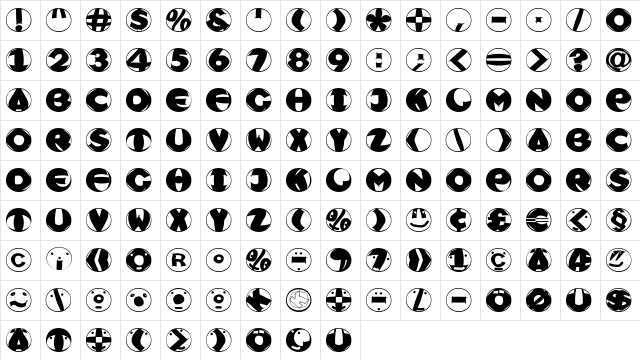SketchRound Positive  glyph index