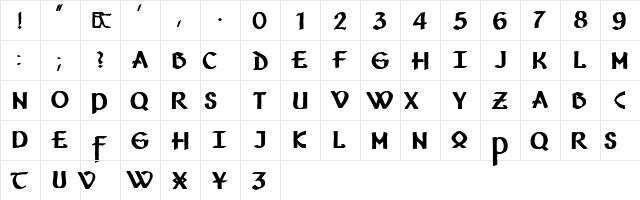 Vafthrudnir Regular  glyph index