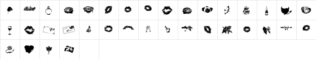 lovemarks Regular  glyph index