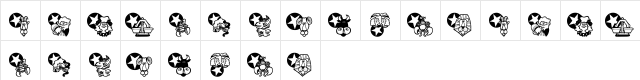 KR New Astro Regular  glyph index