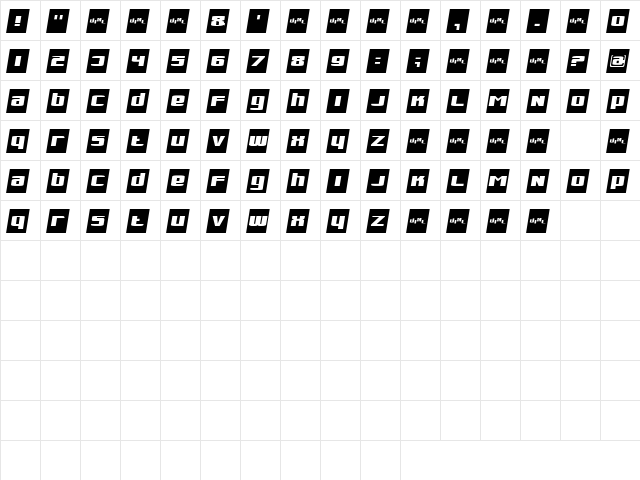 Mon Ami Vrai Regular  glyph index