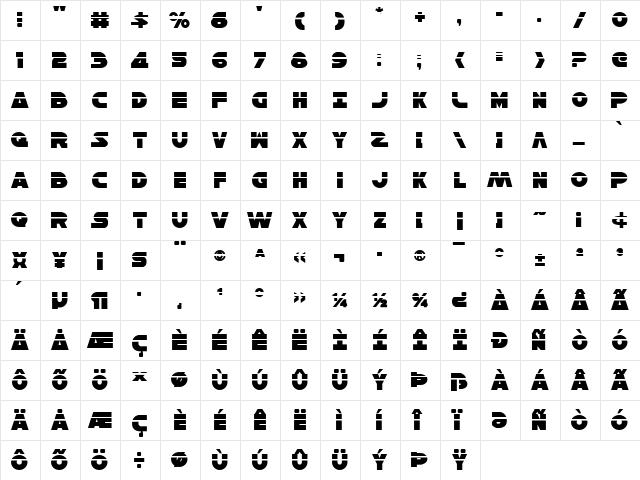 Han Solo Laser Laser  glyph index
