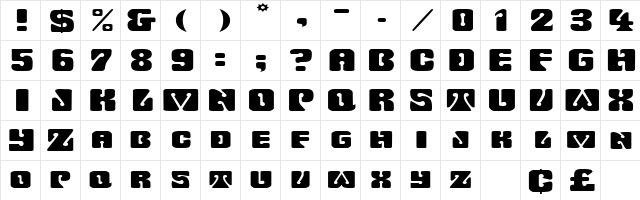 WavyOrnamentalExtended Regular  glyph index