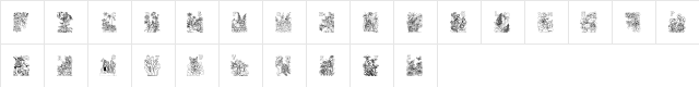 Flower and Fairy Alphabet Regular  glyph index