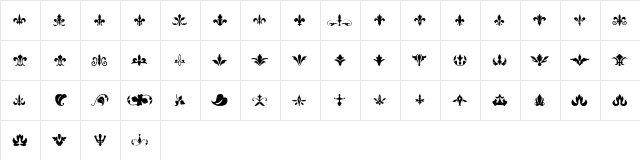 insigne Fleurons Regular  glyph index