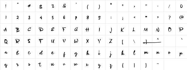 a Affirmation Regular  glyph index
