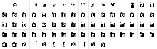 Movieboards Regular  glyph index