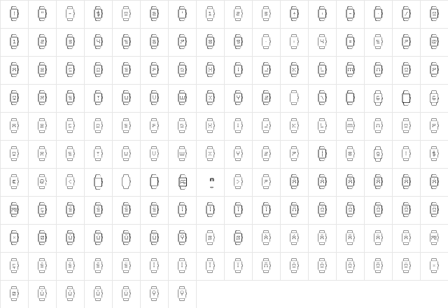 iChrono Outline Outline  glyph index