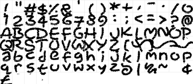 Pipecleaners Regular  glyph index