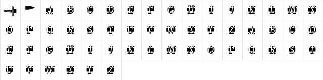 Swordsman Regular  glyph index