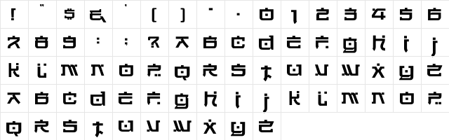 LHF Hiroshige Regular  glyph index