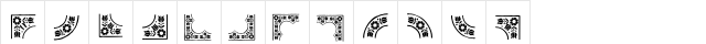 101! Floral Corners 1 Regular  glyph index