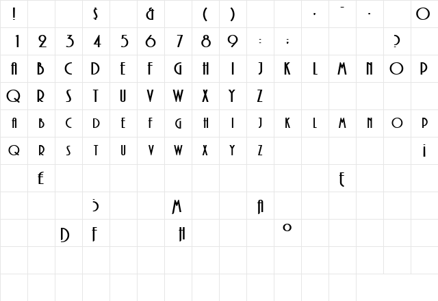 PremireAlternateSCapsSSK Bold  glyph index