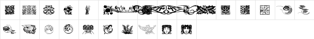 Ornamental Elements Regular  glyph index