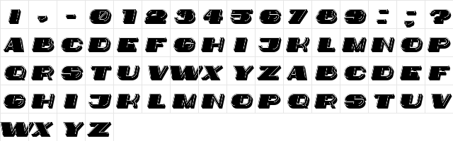 Idiot Italic  glyph index