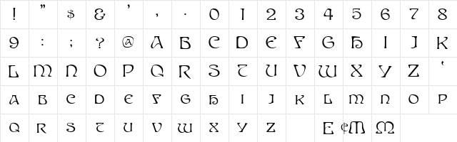 Sprite!" Regular  glyph index