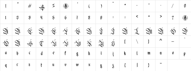 Aviorte Personal Use Only Regular  glyph index