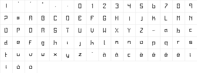 twodays Regular  glyph index