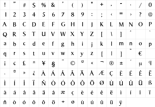 Sigvar-Regular Regular  glyph index