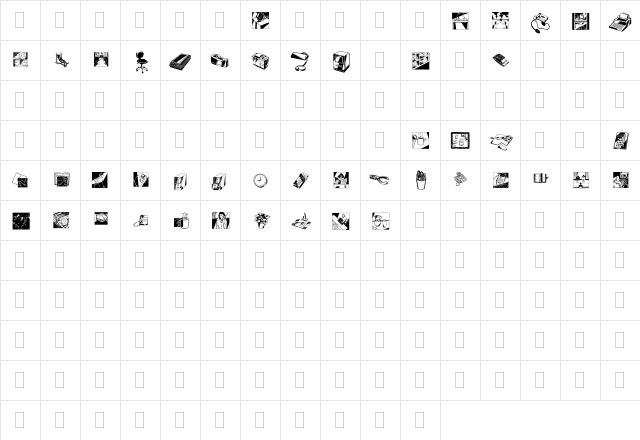 DfIndustrialsOnePlain Regular  glyph index