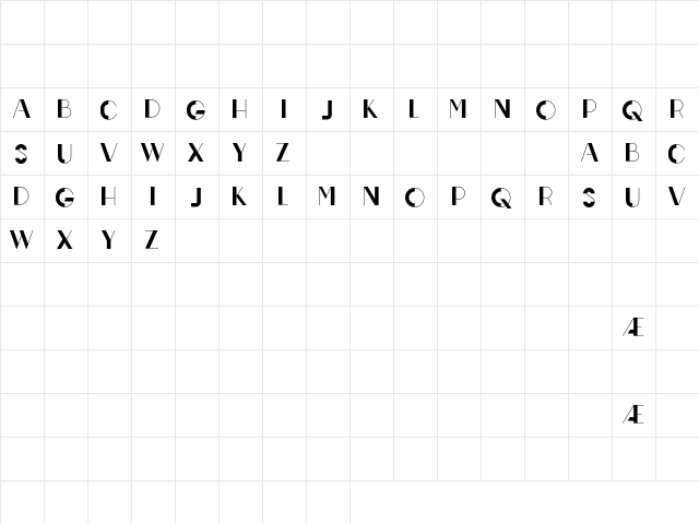 Line Bold Sans serif Regular  glyph index