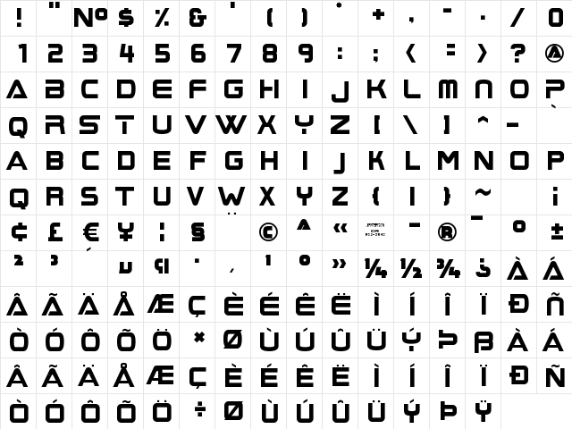 BoomBox 2 Normal  glyph index