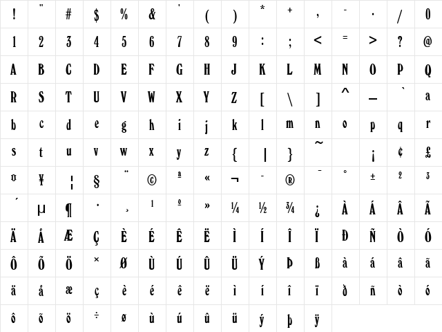 WindsorEloD Regular  glyph index