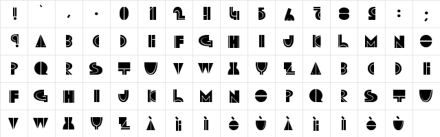 Maruto Skiing Regular  glyph index