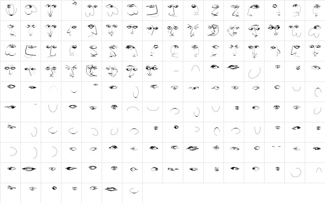 FaceToFace Regular  glyph index