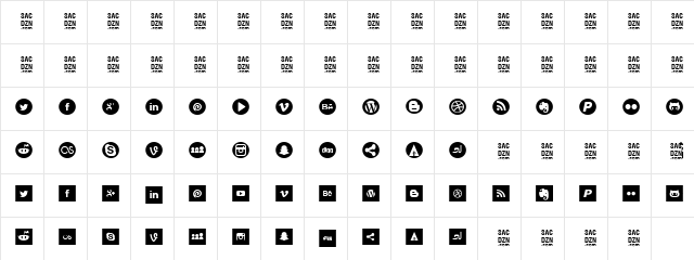 socialtype Regular  glyph index