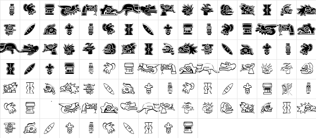 Aztekbats Regular  glyph index