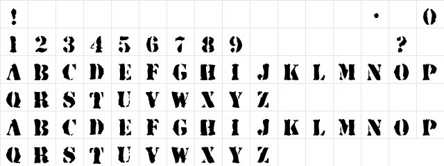 SelphieSelfish Regular  glyph index