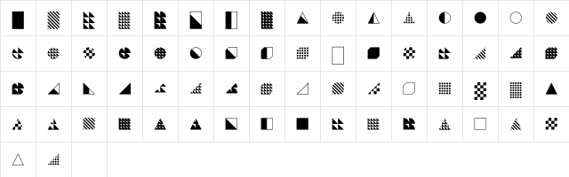 Instantdecor Regular  glyph index