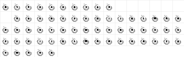 101! Clownin' Around Regular  glyph index