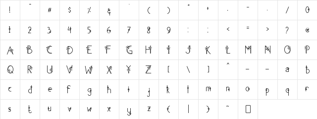 Shakila Regular  glyph index