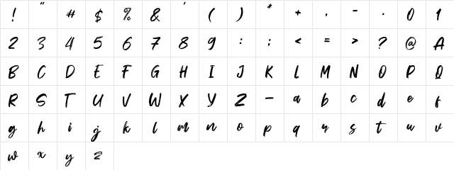 Sheppaloe Regular  glyph index