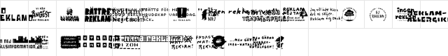 No Reklamo Regular  glyph index