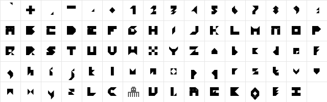 Paper Bold  glyph index