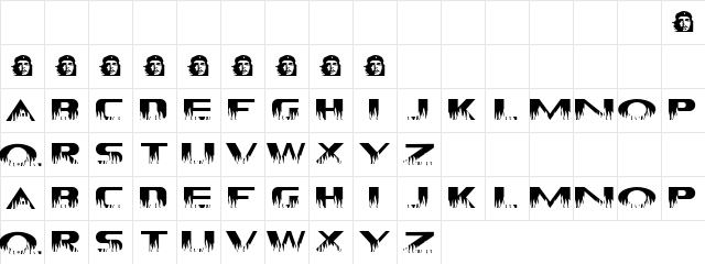 Burnish Digit Regular  glyph index