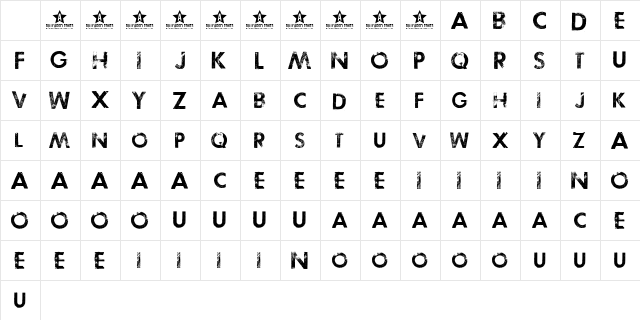 TOSCA ZERO Copyright (c) 2009 by Billy Argel. All rights reserved. Regular  glyph index