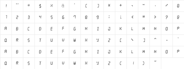 LED Stadion 7 Italic  glyph index