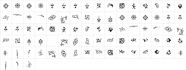 Odile Ornaments  glyph index
