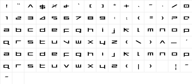 Harrier Expanded Expanded  glyph index