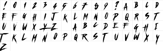 Chapters DEMO Regular  glyph index