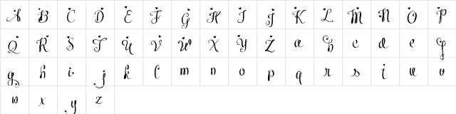 Meybi Regular  glyph index