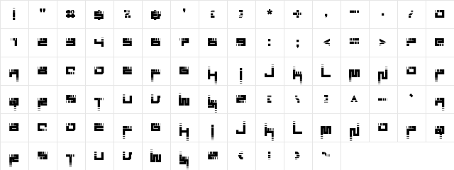 Visionary Stairs Regular  glyph index