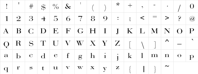 RothniExt-Norma Regular  glyph index