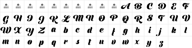 Shine Personal Use Regular  glyph index