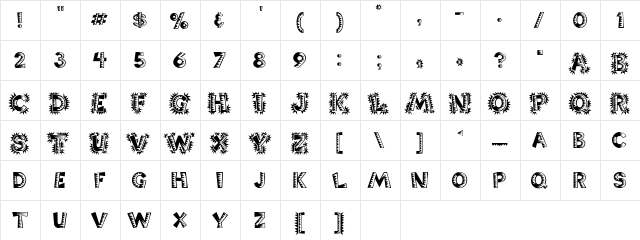 BanditoSSK Regular  glyph index