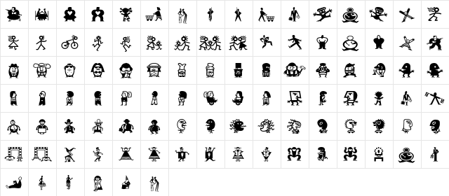 MiniPics LilFolks Regular  glyph index